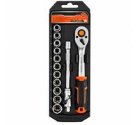 Set Chiavi a Bussola 1/4" 14 Pezzi Con Chiave Cricchetto Prolunga Da 4 a 14 195