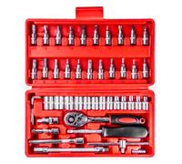 Set chiavi a bussola AMiO 1/4'' 46 pz Cr-V in valigetta