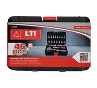 Set chiavi a bussola e inserti 1/4" lti 46 pz Rosso nero