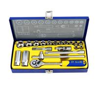 Set Chiavi a Bussola e Tubo con Crichetto 3/8 e Prolunghe Snodo galvanico Dadi