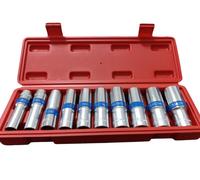 Set Chiavi A Bussola Lunghe 1/2'' Chrome Vanadium Poligonali da 12 A 24 10Pz Ox