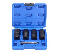 Set Chiavi a Bussola per Dadi Ruota 5 Pezzi, Alta Durezza e Resistenza, Nero e Argento - Estrazione Vite Arrugginita, Design a Filettatura Interna, Utile per Bulloni Usurati