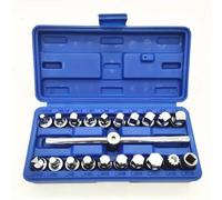 Set chiavi a bussola per tappi scarico coppa olio 3/8'' in valigia kit 21 pz