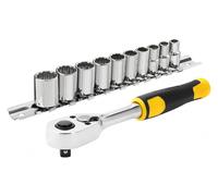 Stanley Set cricchetto 1/4" STMT82666-0 con chiavi a bussola 11 pezzi Grigio