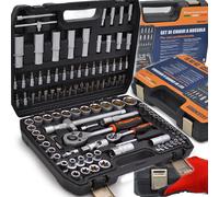 Set Chiavi a Bussola Valigetta 108 pz Serie Cricchetti Bussole Esagonali Inserti