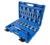 Set Chiavi a Cricchetto Completo 18 Pezzi Sospensione Mozzo Sterzo Ammortizzatore Puntone Dado Strumento Di Rimozione Set Di Prese Strumenti Di Riparazione Auto Utensili Manuali