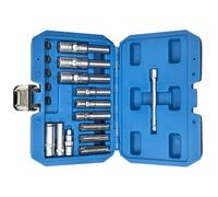 Set Chiavi a Cricchetto Completo 18PC 3/8 "1/4" Drive Glow Plug Removal Socket Set Kit Strumenti A Fessura Sottile Kit Di Strumenti Sostituzione Per Prese Profonde 8mm 9mm E 10mm