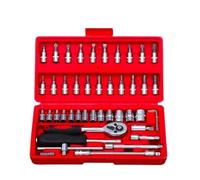 Set Chiavi a Cricchetto Completo 46 Pezzi Di Chiavi A Bussola Per Chiavi A Bussola Per Uso Domestico Per Motociclette Strumenti Di Riparazione Auto Set Combinato Di Utensili Manuali