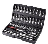 Set Chiavi a Cricchetto Completo 46 Pezzi Riparazione Auto Chiave A Cricchetto Bit Set Strumenti Manutenzione Auto Combinazione Strumenti Kit Utensili Manuali Strumento A Cricchetto E Custodia