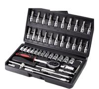 Set Chiavi a Cricchetto Completo 46 Pezzi Set Di Strumenti Per Punte Con Chiave A Cricchetto Per Riparazione Auto Kit Di Strumenti Combinati Per Manutenzione Auto Utensili Manuali