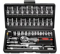 Set Chiavi a Cricchetto Completo Set Di Chiavi A Bussola Da 46 Pezzi Strumento Riparazione Auto Combinazione Di Cacciaviti A Cricchetto Cassetta Degli Attrezzi Meccanica Fai Da Te Per La Casa