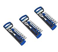 Set chiavi a cricchetto estensibili da 1/4" 12 pezzi cromate resistenti confe...