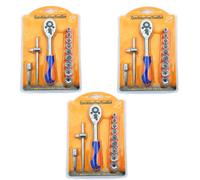 Set chiavi a cricchetto estensibili per unità da 1/4" 9 pezzi kit presa esago...