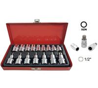 SET CHIAVI BUSSOLA 1/2 MASCHIO E FEMMINA MULTIRIGHE PROFILO XZN PASSO M - 13 PZ-