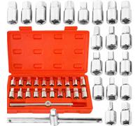 Set Chiavi Bussola Per Tappi Olio Auto 3/8" 21 pz Professionali da Officina