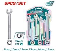 SET CHIAVI COMBINATE A CRICCHETTO 6pz 8-17mm Cr-Mo TOTAL