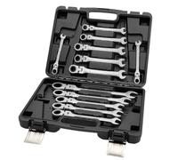 Set Chiavi Combinate a Cricchetto Con Snodo Snodabili Set da 12pz