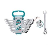 SET CHIAVI COMBINATE A CRICCHETTO FLESSIBILI 8pz 8-19mm Cr-V TOTAL
