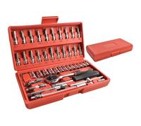 Set Chiavi Cricchetto 46 Pezzi Bussola con Cassetta Kit Auto Attrezzi Torx 1/4