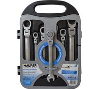 SET CHIAVI CRICCHETTO 7PZ TESTA SNODO 72D. INCLINABILE 15 - MAURER PLUS