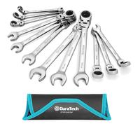 Set chiavi cricchetto flessibile 12 pezzi, acciaio chrome vanadio, 8-19mm