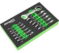 Set Chiavi Fisse Metriche 5-19 mm 12 pezzi Cricchetto Girevole Testa Snodata