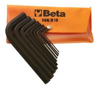 BETA Serie Di 10 Chiavi Maschio Esagonale Piegate Acciaio Brunito - ISO 2936 - 9