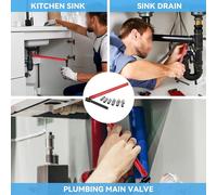 Set chiavi per lavello 7 pezzi per compiti di rimozione valvole e manutenzione t