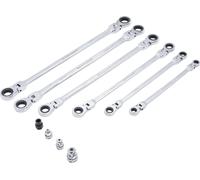 Set chiavi snodate a doppio cricchetto 10 pezzi 8-19 mm 72 denti adattatore c...