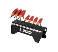 Set di chiavi Torx Unior con impugnatura a T incl. supporto da banco TX8 - TX30 Set di 7 pezzi
