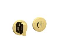 Set Chiavistello Libero/Occupato Tondo | Indicatore Privacy per Bagno e WC | Design Moderno in due colori Cromo Satinato e Oro Lucido | Installazione semplice e veloce (Oro Lucido)