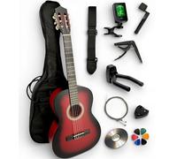 Set chitarra classica 4/4 (adulto) con 6 accessori e corso video e DVD (rosso).