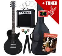 Set Chitarra Elettrica LP-Style Amplificatore Tracolla Plettri Cavo Tuner Nero