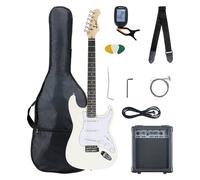Set Chitarra Elettrica Principiante Amplificatore Accordatore Borsa Cavo Bianca