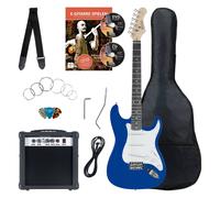 Rocktile Banger's Pack Set Chitarra Elettrica Blu - Kit Completo per Chitarre Elttriche con Amplificatore 25W, Custodia Morbida, Cavo, Tracolla, Tremolo, Plettri - Blue Highgloss