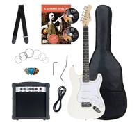 Set Chittara Elettrica ST-Style Single Coil 25W Amplificatore Corde Borsa Bianco