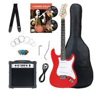 Rocktile Banger's Pack Set Chitarra Elettrica Rosso - Kit Completo per Chitarre Elttriche con Amplificatore 25W, Custodia Morbida, Cavo, Tracolla, Tremolo, Plettri - Red Highgloss