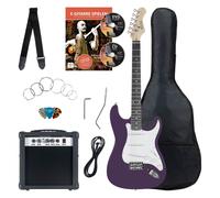 Rocktile Banger's Pack Set Chitarra Elettrica Viola - Kit Completo per Chitarre Elttriche con Amplificatore 25W, Custodia Morbida, Cavo, Tracolla, Tremolo, Plettri - Purple Highgloss