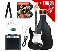 Set Chittara Elettrica ST-Style Single Coil Amplificatore Tuner Corde Borsa Nero