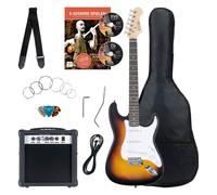Set Chittara Elettrica Strat Single Coil 25W Amplificatore Corde Borsa Sunburst