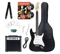 Set Chittara Elettrica Strat Single Coil 25W Amplificatore Corde Custodia Nero