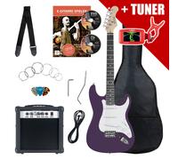 Set Chittara Elettrica Strat Single Coil Amplificatore Tuner Corde Borsa Viola