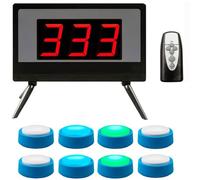 Set cicalino wireless con risposta a quiz, con 4 modalità, timer da 1 a 999 secondi, per scuola, feste, concorsi (8 gruppi, indicatore LED)