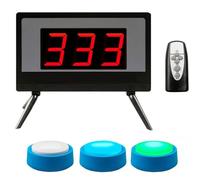 Set cicalino wireless con telecomando, 4 modalità di risposta, 4 spie, limite di tempo da 1 a 999 secondi per spettacoli di giochi, scuola, quiz di festa, concorrenza