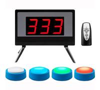 Set cicalino wireless con telecomando, 4 modalità di risposta, timer da 1 a 999 secondi, perfetto per spettacoli di gioco, quiz scolastici, feste e concorsi