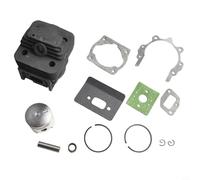 Set cilindro motore e pistone 44 mm per decespugliatore Timbertech MFS52 2TL52 52 2TL con 2 anelli pistone, pistone, anello di sicurezza e set completo di tamponi di carta