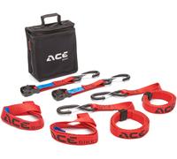 ACEBIKES Strap set Cam Buckle Strap Duo Set di cinghie di tensionamento, nero-rosso
