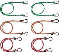 Set Cinghie Elastiche Porta Pacchi, Gancio a Uncino, 60-80 - 100 cm, 6 Pezzi