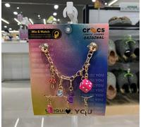 Set ciondoli Jibbitz cubo catena oro Crocs