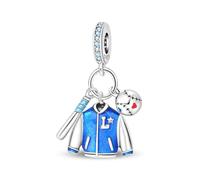 Set ciondolo triplo giocatore di baseball, ciondolo per braccialetto, compatibile con collana braccialetto Pandora